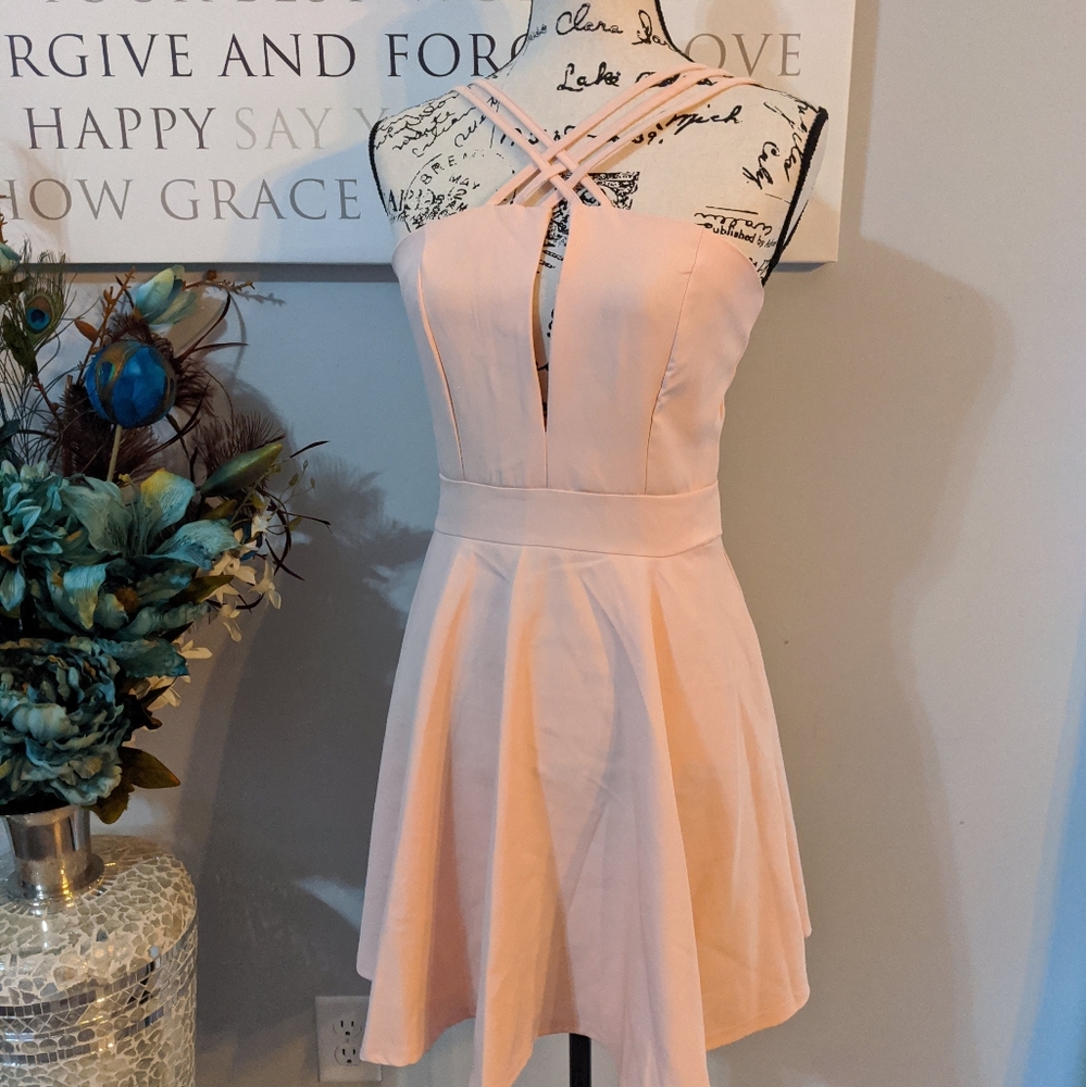 Pink Strappy Cocktail Dress